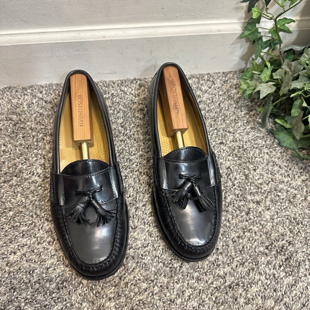 Cole Haan Mens Pinch Tassel Moc Toe Black Leather Loafer Slip On Size 10.5 D - Picture 2 of 10